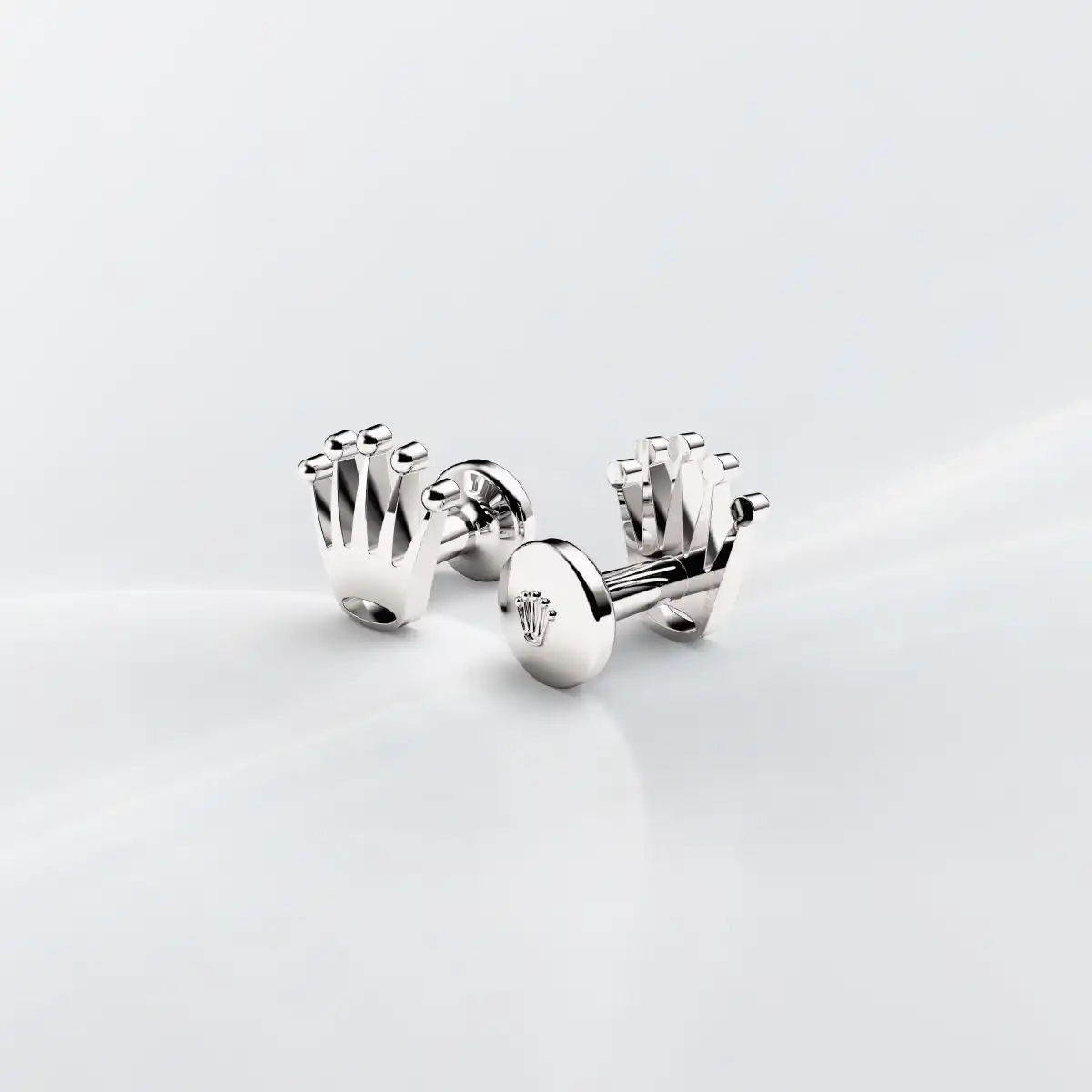 Rolex ‘Crown’ cufflinks in White gold, A1019 - Verga 1947