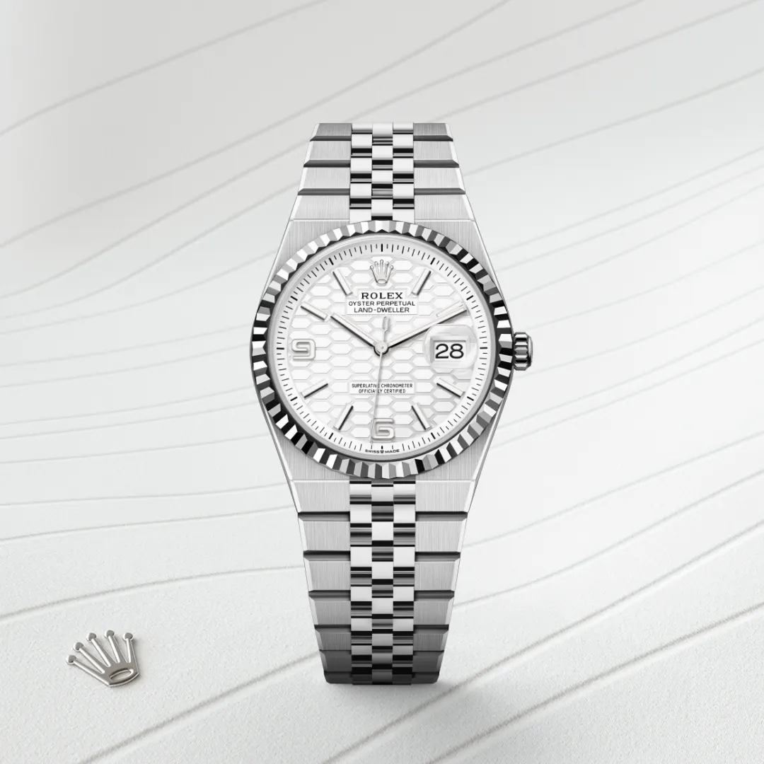 Rolex Land-Dweller in White Rolesor - combination of Oystersteel and white gold, M127234-0001 - Verga 1947