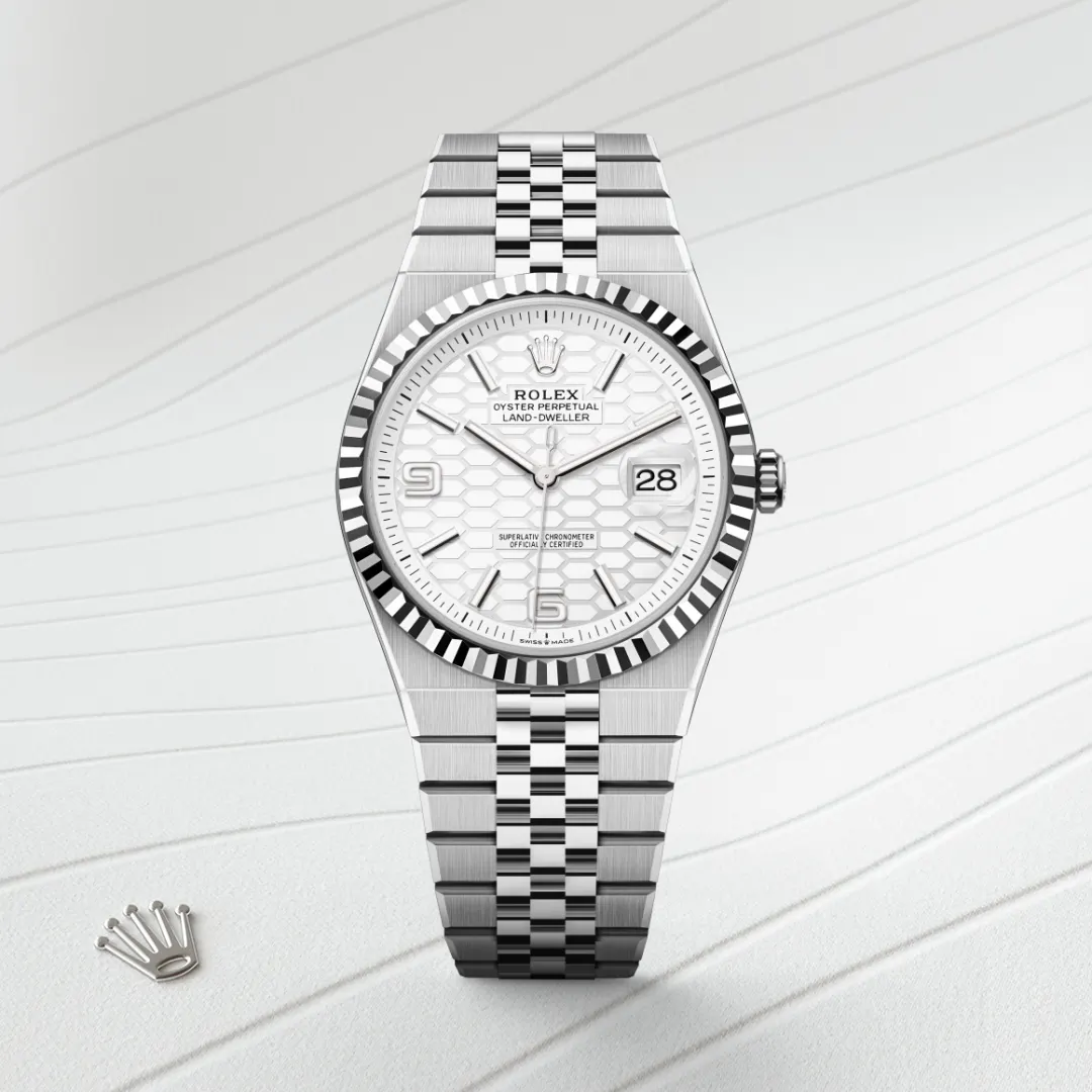 Rolex Land-Dweller in White Rolesor - combination of Oystersteel and white gold, M127334-0001 - Verga 1947