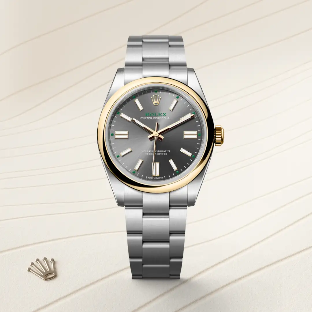 Rolex Oyster Perpetual in Rolesor giallo (combinazione di acciaio Oystersteel e oro giallo), M134303-0001 - Verga 1947
