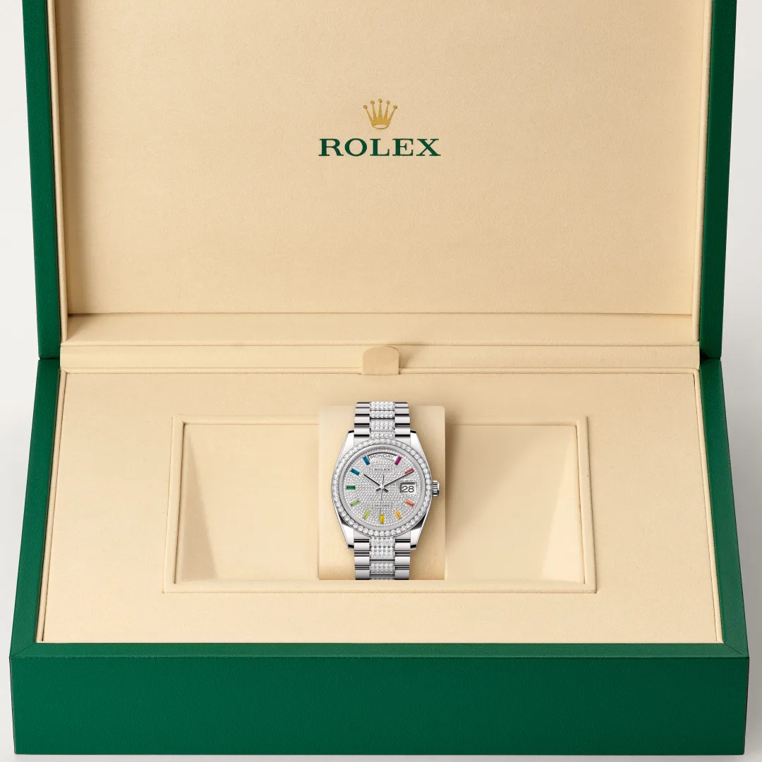 Rolex Day-Date in 18 ct white gold, M128349RBR-0012 - Verga 1947