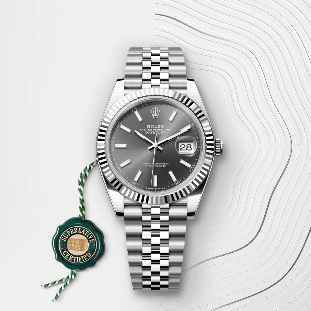 Rolex Datejust in Rolesor bianco (combinazione di acciaio Oystersteel e oro bianco), M126334-0014 - Verga 1947