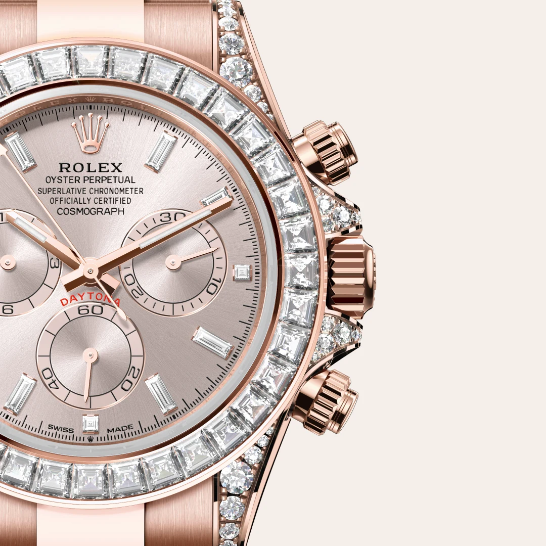 Rolex Cosmograph Daytona in Oro Everose 18 ct, anse con diamanti, M126595TBR-0001 - Verga 1947