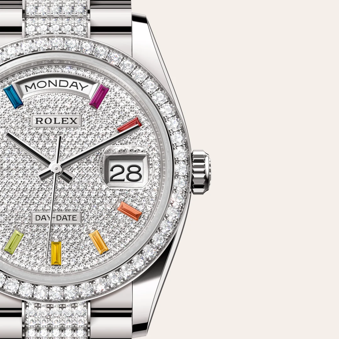 Rolex Day-Date in 18 ct white gold, M128349RBR-0012 - Verga 1947