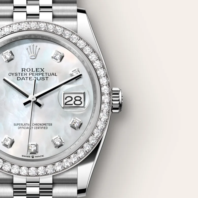 Rolex Datejust in White Rolesor - combination of Oystersteel and white gold, M126284RBR-0011 - Verga 1947