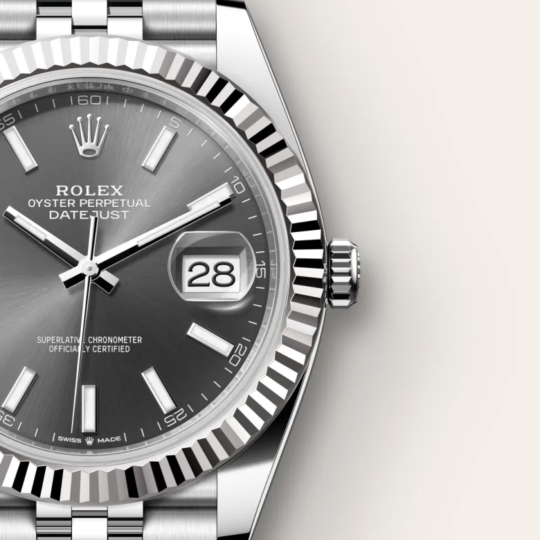 Rolex Datejust in Rolesor bianco (combinazione di acciaio Oystersteel e oro bianco), M126334-0014 - Verga 1947