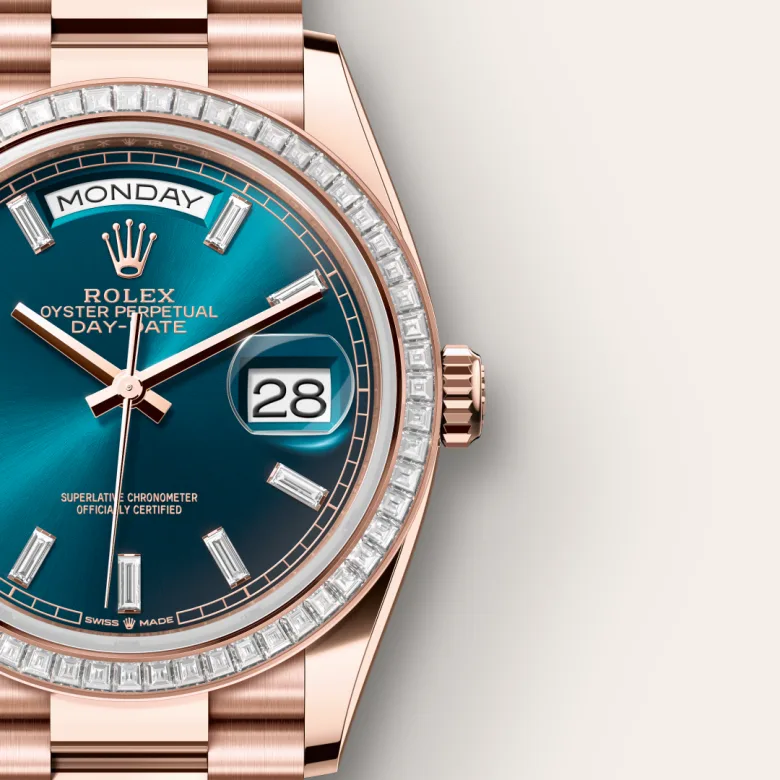 Rolex Day-Date in 18 ct Everose gold, M128395TBR-0032 - Verga 1947