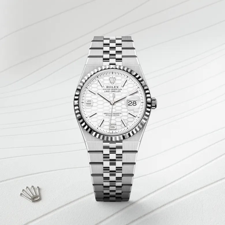 Rolex Land-Dweller in White Rolesor - combination of Oystersteel and white gold, M127234-0001 - Verga 1947