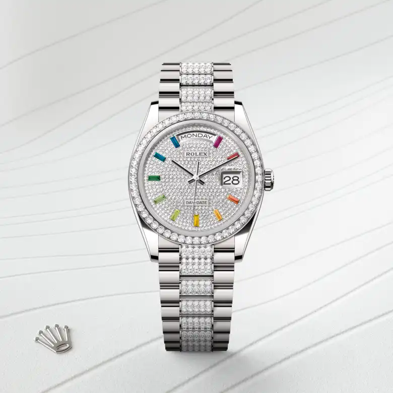 Rolex Day-Date in 18 ct white gold, M128349RBR-0012 - Verga 1947
