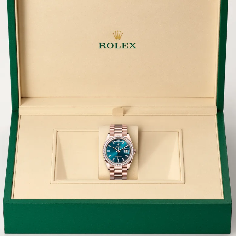 Rolex Day-Date in 18 ct Everose gold, M128345RBR-0083 - Verga 1947