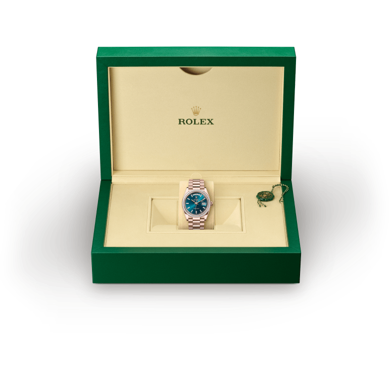 Rolex Day-Date in 18 ct Everose gold, M128395TBR-0032 - Verga 1947