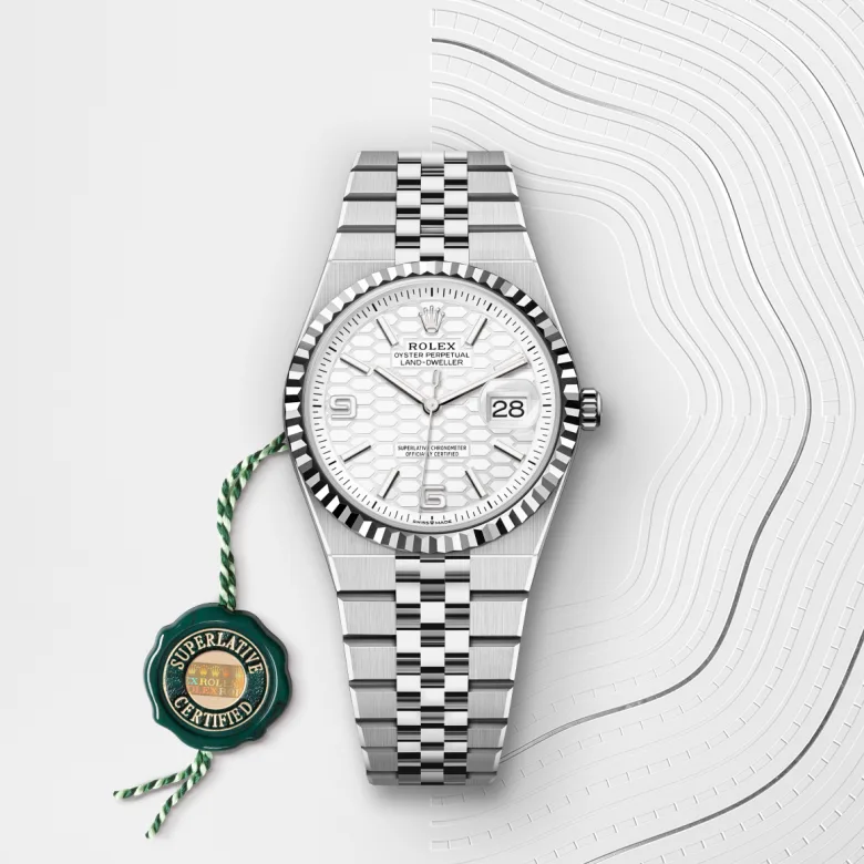 Rolex Land-Dweller in White Rolesor - combination of Oystersteel and white gold, M127234-0001 - Verga 1947