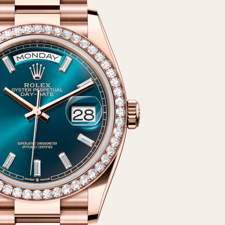 Rolex Day-Date in 18 ct Everose gold, M128345RBR-0083 - Verga 1947