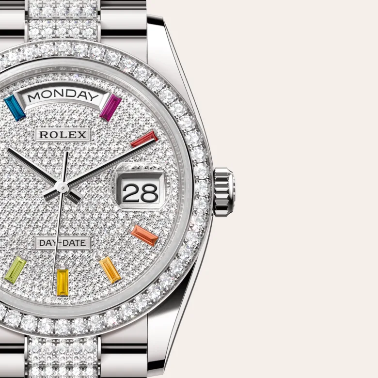 Rolex Day-Date in 18 ct white gold, M128349RBR-0012 - Verga 1947